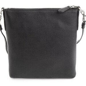 Royce New York - Pebble Grain Leather Crossbody Bag, BLACK